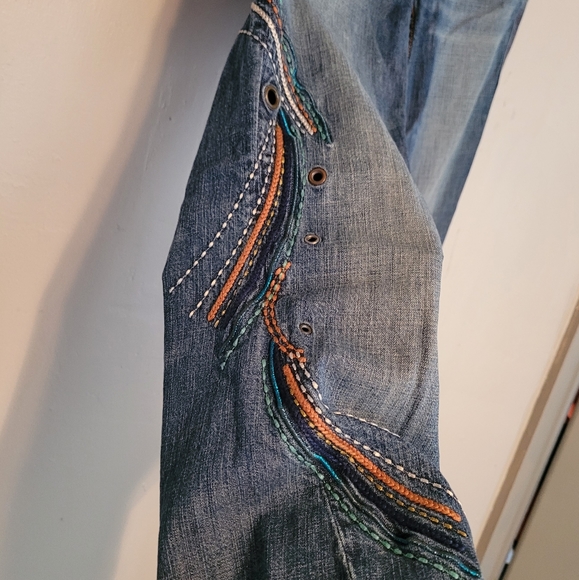Armani Exchange Jean Embroidered Flare Jeans - Picture 4 of 14